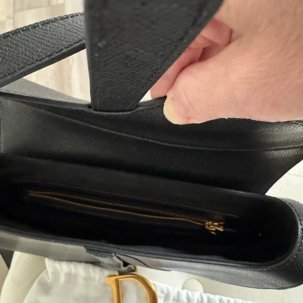 Dior Black Saddle Bag with Gold Details - Picture 3 of 8